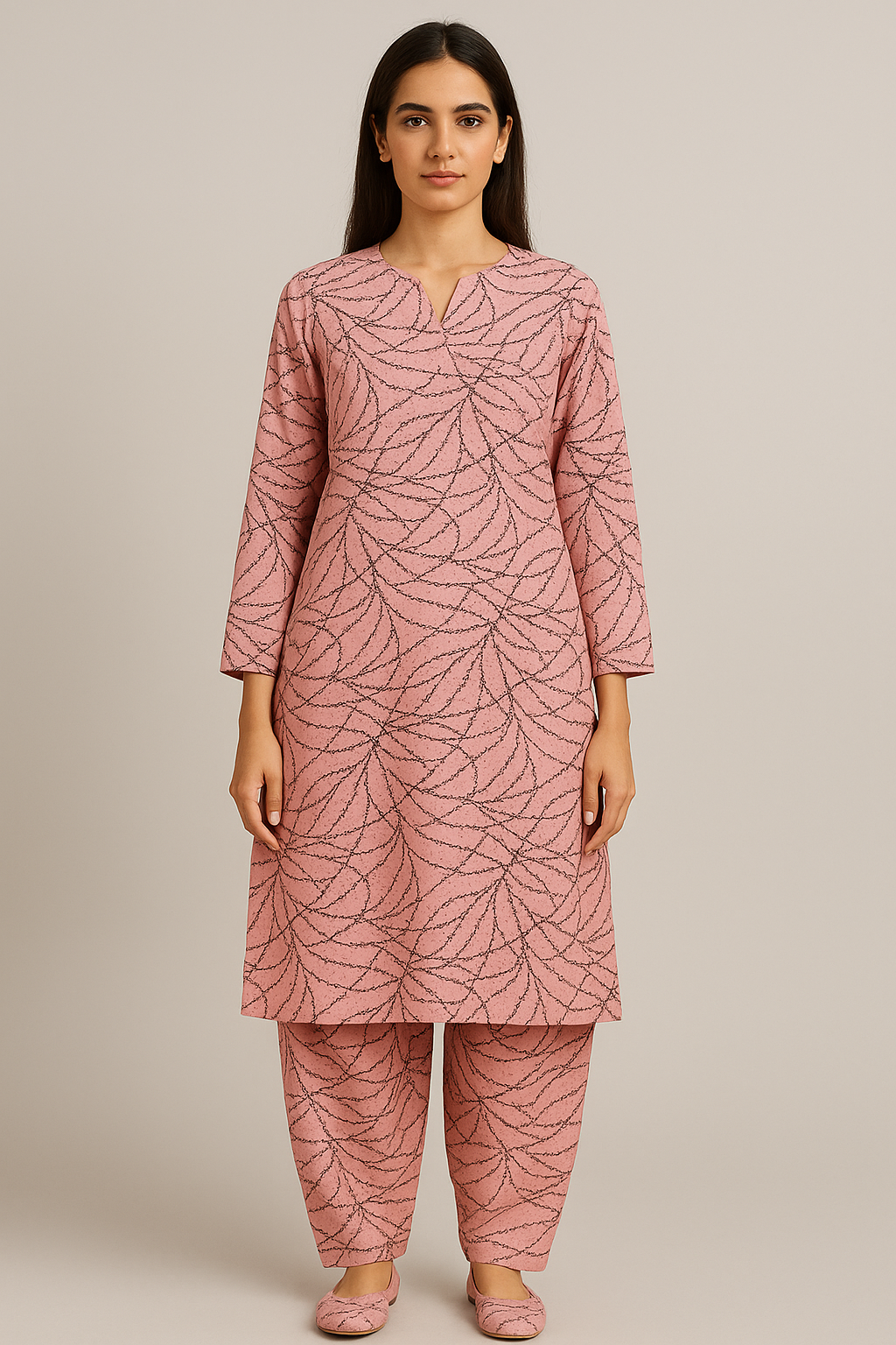 2PC PRINTED OVERALL LAWN MARK 03