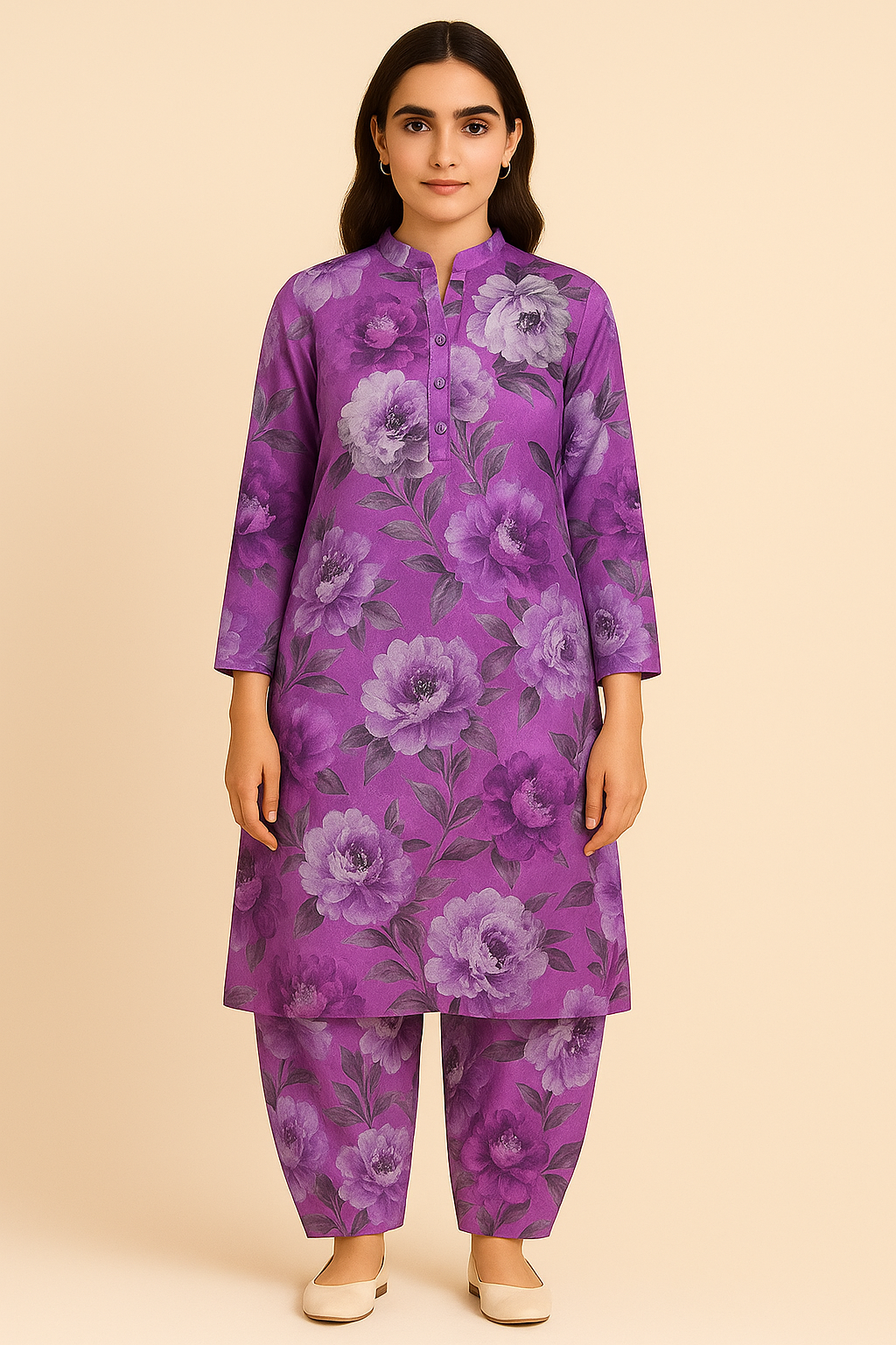 2PC PRINTED OVERALL LAWN MARK 07