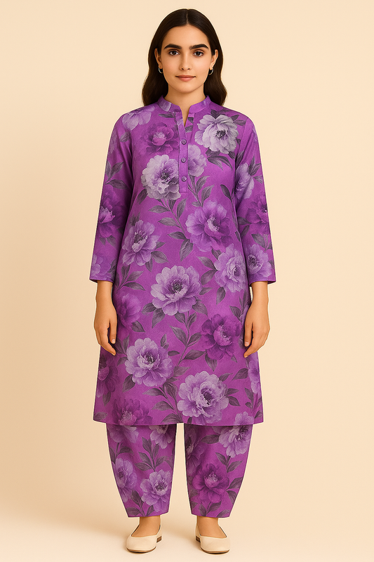2PC PRINTED OVERALL LAWN MARK 07